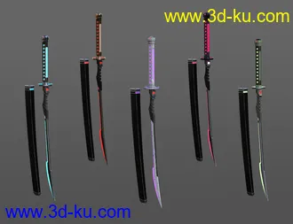 3D打印模型Future Samurai Animations with Sword for Genesis 8.1 Female and Noska 8.1的图片