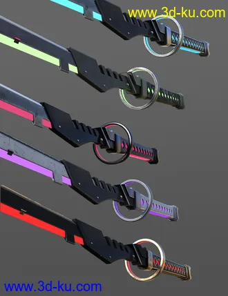 3D打印模型Future Samurai Animations with Sword for Genesis 8.1 Female and Noska 8.1的图片