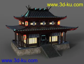 3D打印模型Futuristic Samurai Compound - Environment and Props的图片
