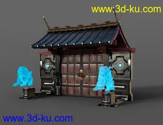 3D打印模型Futuristic Samurai Compound - Environment and Props的图片