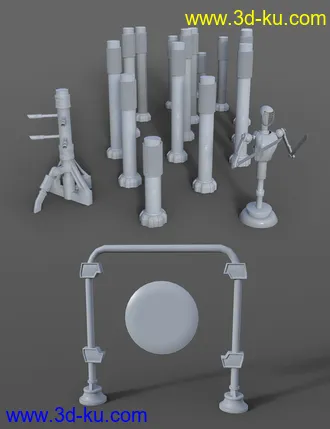 3D打印模型Futuristic Samurai Compound - Environment and Props的图片