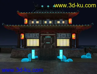 3D打印模型Futuristic Samurai Compound - Environment and Props的图片