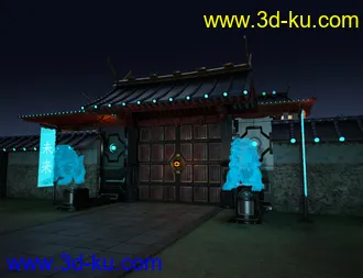 3D打印模型Futuristic Samurai Compound - Environment and Props的图片