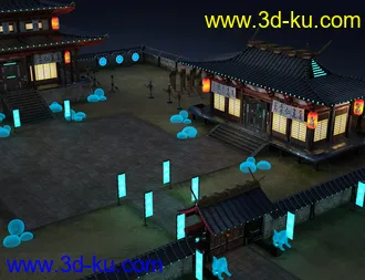 3D打印模型Futuristic Samurai Compound - Environment and Props的图片