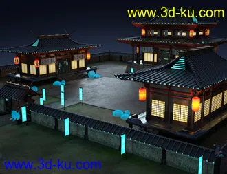 3D打印模型Futuristic Samurai Compound - Environment and Props的图片