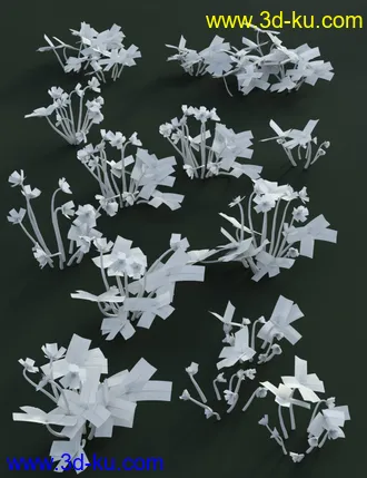 3D打印模型Garden Plants - Helleborus orientalis Christmas Rose Flowers的图片