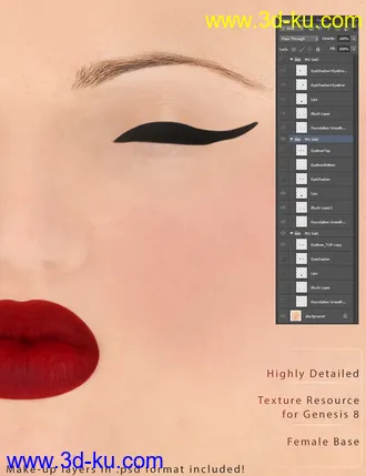 3D打印模型Genesis 8 Female Texture Merchant Resource- Light Skin的图片