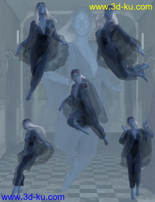Ghostly Poses for Genesis 8 Female模型的图片3