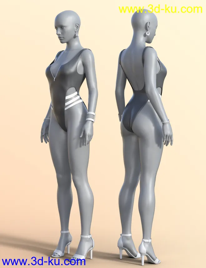 Girls of Summer II Outfit for Genesis 8 and Genesis 8.1 Females模型的图片8