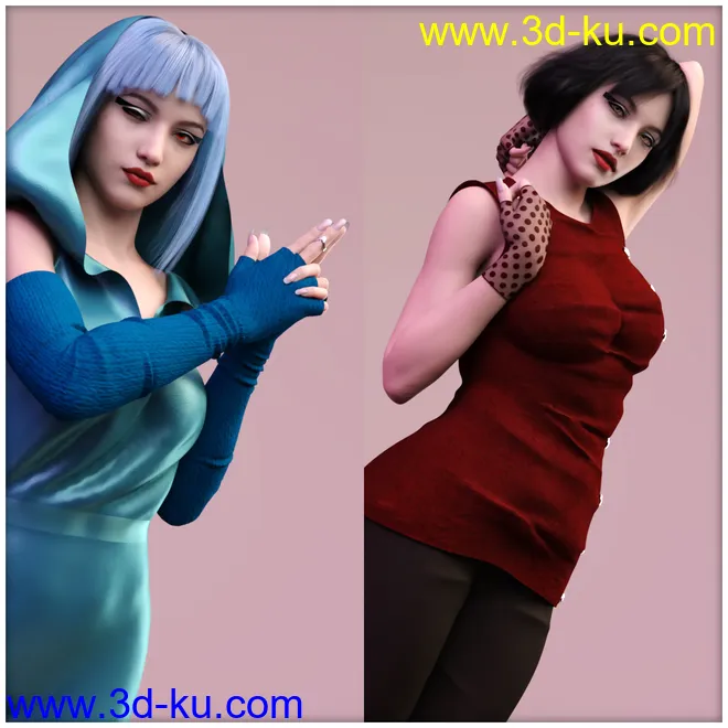 Gloves and Mitten Fashion for Genesis 8 Female(s)模型的图片6
