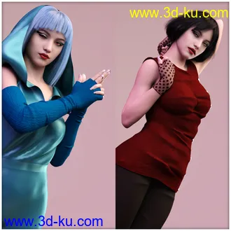 3D打印模型Gloves and Mitten Fashion for Genesis 8 Female(s)的图片