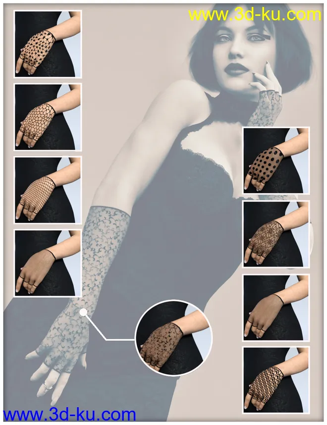 Gloves and Mitten Fashion for Genesis 8 Female(s)模型的图片9