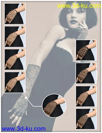 3D打印模型Gloves and Mitten Fashion for Genesis 8 Female(s)的图片