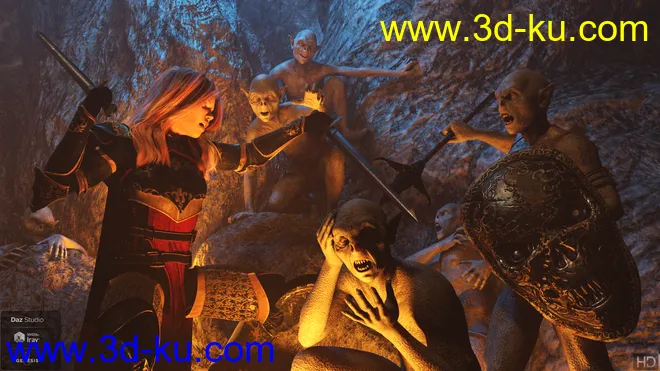 Goblin Raider HD for Genesis 8 Male模型的图片2