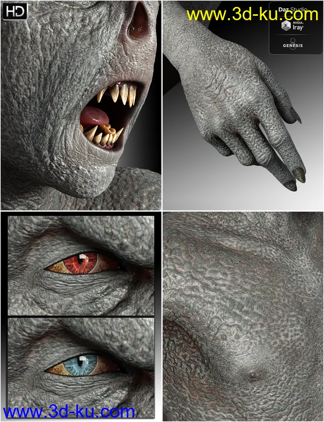 Goblin Raider HD for Genesis 8 Male模型的图片6