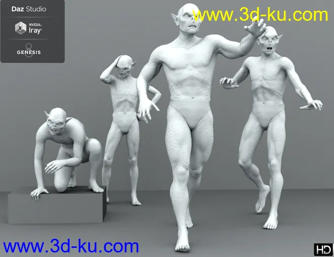 Goblin Raider HD for Genesis 8 Male模型的图片9