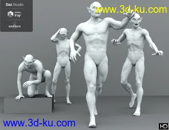 3D打印模型Goblin Raider HD for Genesis 8 Male的图片