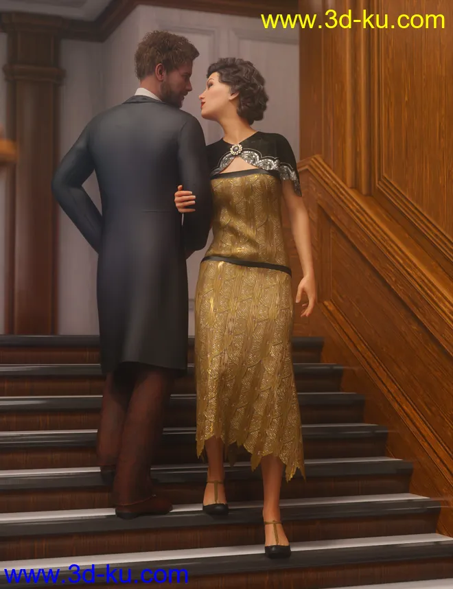 Grand Staircase Grandeur Poses for Genesis 8模型的图片3