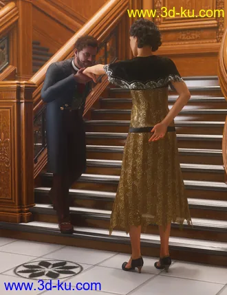 3D打印模型Grand Staircase Grandeur Poses for Genesis 8的图片