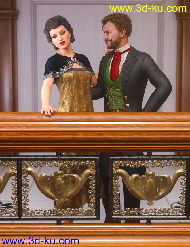 Grand Staircase Grandeur Poses for Genesis 8模型的图片6