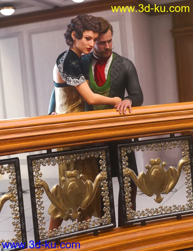 Grand Staircase Grandeur Poses for Genesis 8模型的图片8