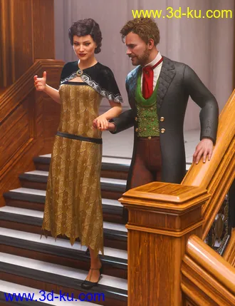 3D打印模型Grand Staircase Grandeur Poses for Genesis 8的图片