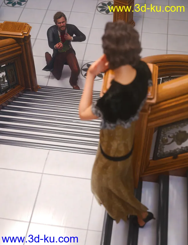 Grand Staircase Grandeur Poses for Genesis 8模型的图片10