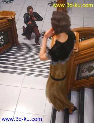 3D打印模型Grand Staircase Grandeur Poses for Genesis 8的图片