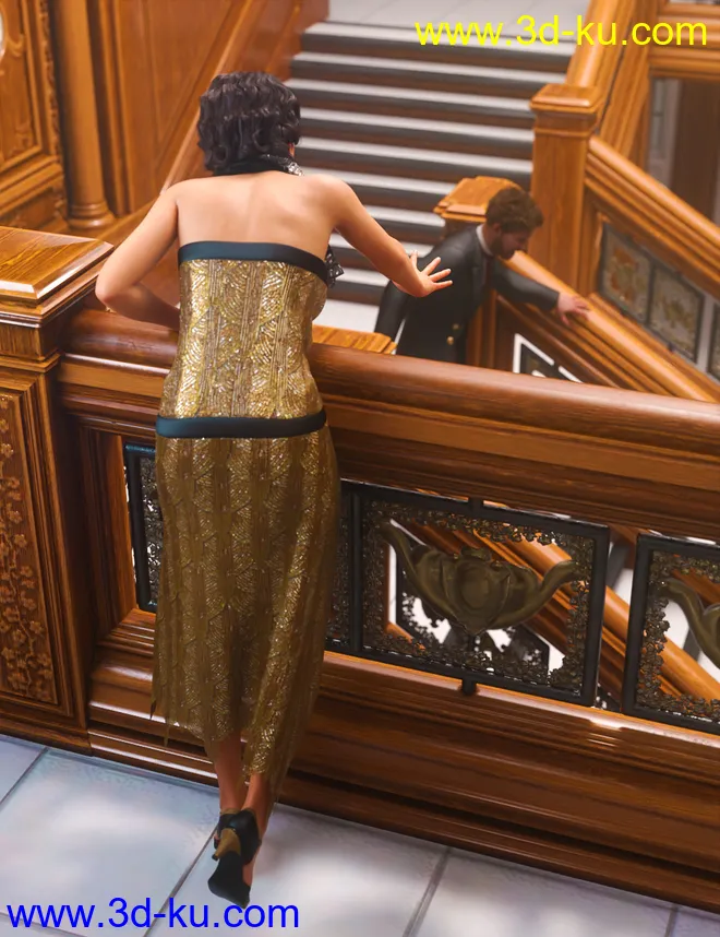 Grand Staircase Grandeur Poses for Genesis 8模型的图片11