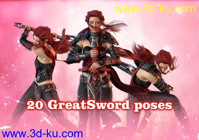 GreatSword poses for G8F模型的图片1