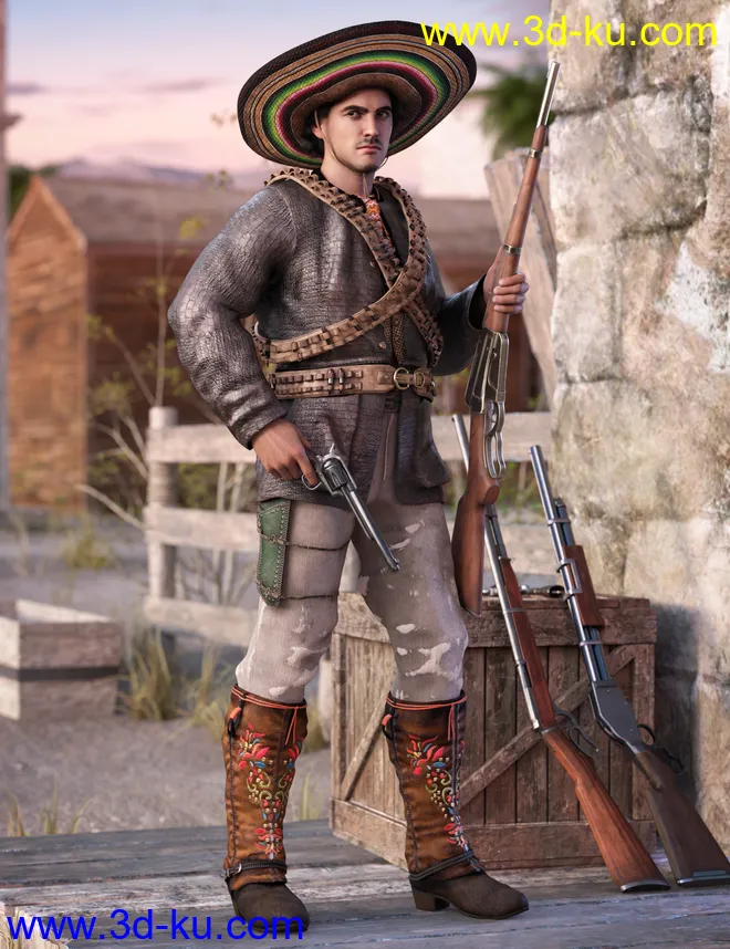 Guerrillero Outfit for Genesis 8 and 8.1 Males模型的图片6