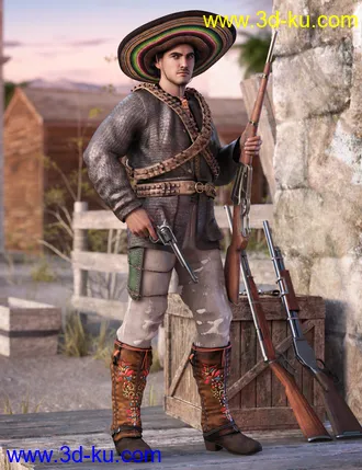 3D打印模型Guerrillero Outfit for Genesis 8 and 8.1 Males的图片