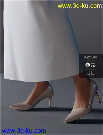 3D打印模型H&C dForce Simple Long Dress Outfit for Genesis 8 Female(s)的图片