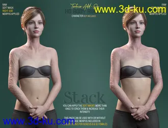 HD Body Burns Add-On for Genesis 8 and 8.1 Females模型的图片18