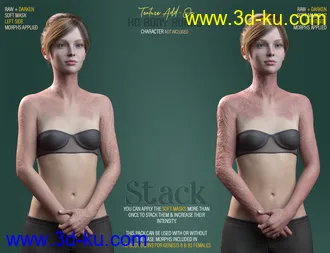 HD Body Burns Add-On for Genesis 8 and 8.1 Females模型的图片19
