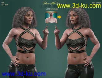 3D打印模型HD Body Burns Add-On for Genesis 8 and 8.1 Females的图片