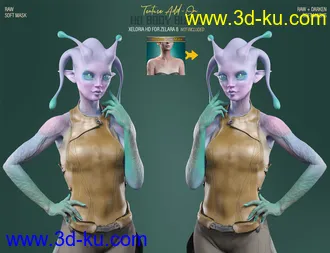 3D打印模型HD Body Burns Add-On for Genesis 8 and 8.1 Females的图片