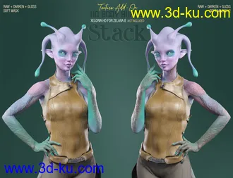 3D打印模型HD Body Burns Add-On for Genesis 8 and 8.1 Females的图片