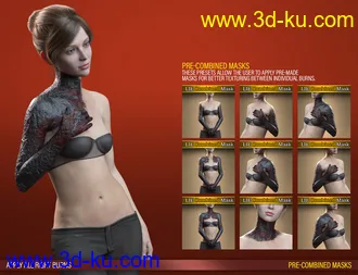 3D打印模型HD Body Burns Add-On for Genesis 8 and 8.1 Females的图片