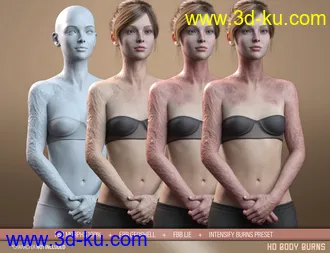 HD Body Burns for Genesis 8 and 8.1 Females模型的图片2