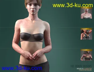 HD Body Burns for Genesis 8 and 8.1 Females模型的图片17