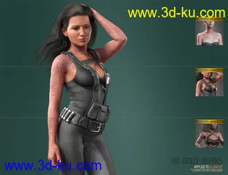 3D打印模型HD Body Burns for Genesis 8 and 8.1 Females的图片