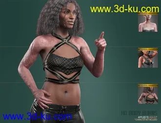 3D打印模型HD Body Burns for Genesis 8 and 8.1 Females的图片