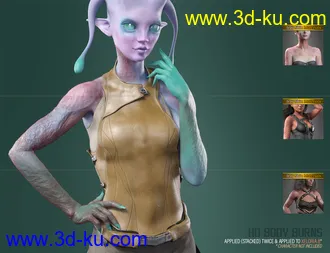 3D打印模型HD Body Burns for Genesis 8 and 8.1 Females的图片