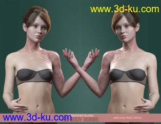 HD Body Burns for Genesis 8 and 8.1 Females模型的图片24