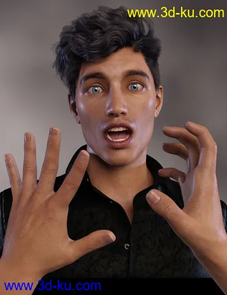 3D打印模型Head & Hands Poses for Genesis 8.1 Male的图片
