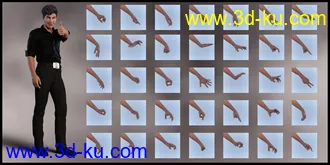 3D打印模型Head & Hands Poses for Genesis 8.1 Male的图片