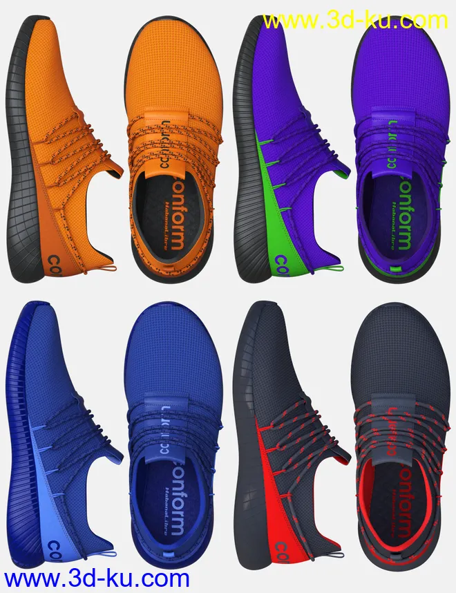 HL Conform Sneakers for Genesis 8 and 8.1 Males模型的图片4