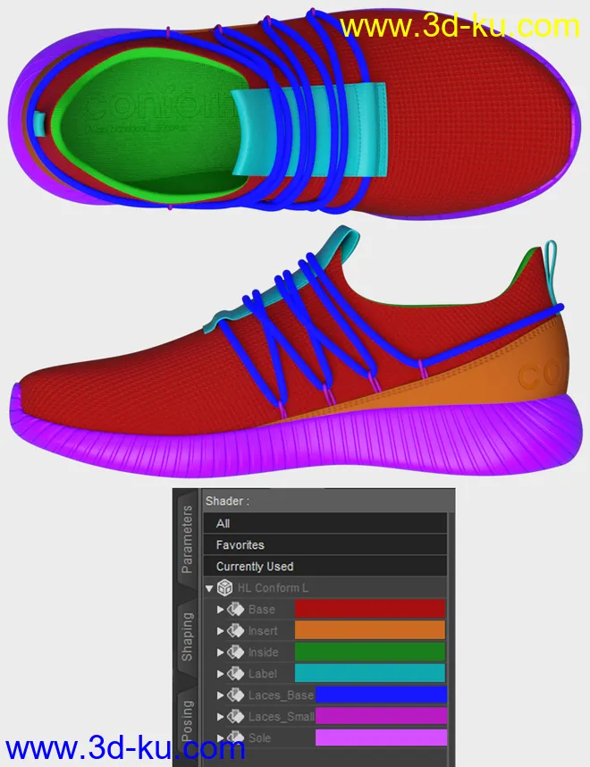 HL Conform Sneakers for Genesis 8 and 8.1 Males模型的图片8