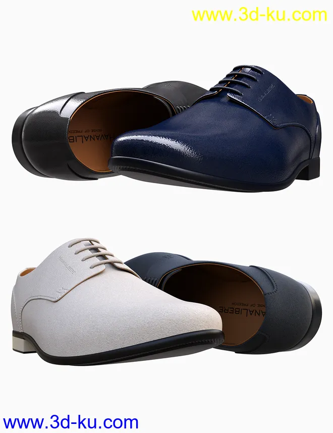 HL Derby Shoe for Genesis 8 and 8.1 Males模型的图片2